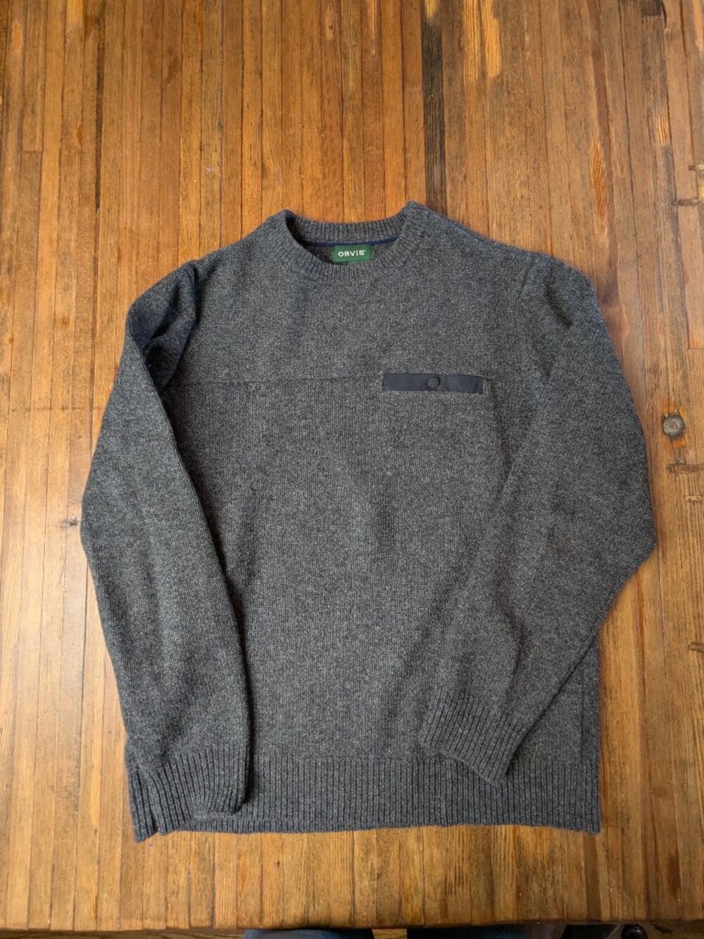 Orvis Men's Wool Sweater Merino Wool Gray Men's Medium